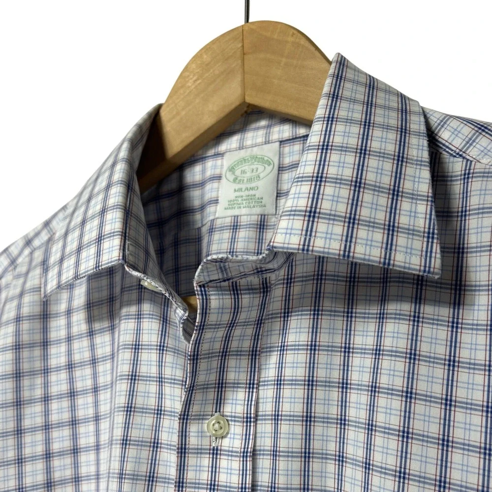 Brooks Brothers Milano Non-Iron 100% American Supima Cotton Dress Shirt Sz 16-33
